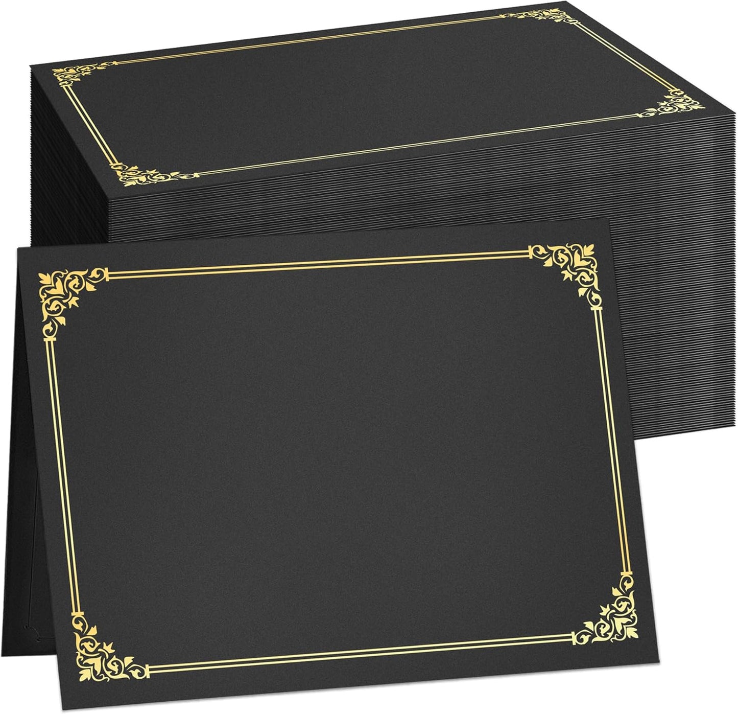SUNEE Black Diploma Holders with Gold Foil Border for Certificates