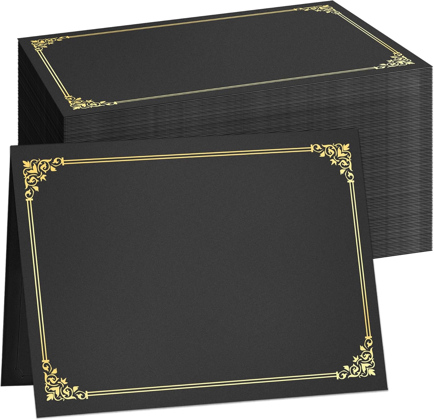 SUNEE Black Diploma Holders with Gold Foil Border for Certificates