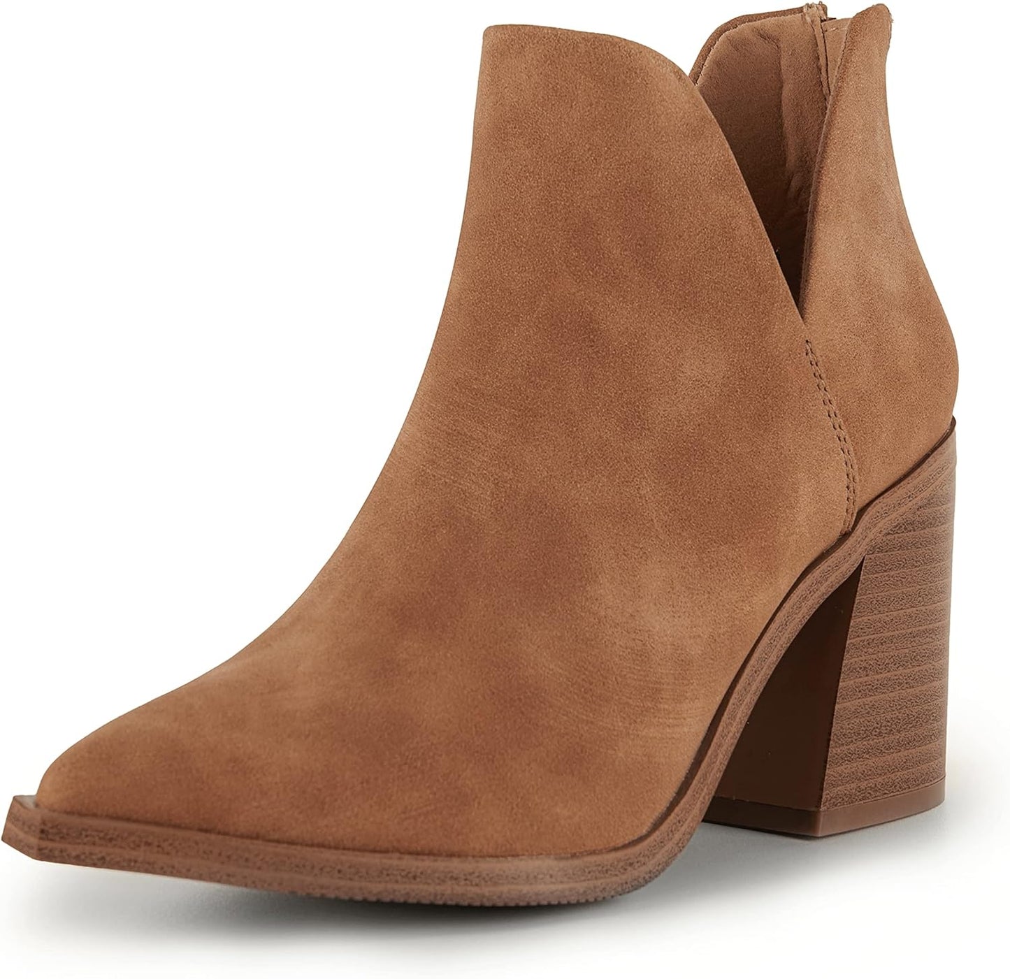 Kathemoi Womens Slip on Ankle Boots with V Cutout Design