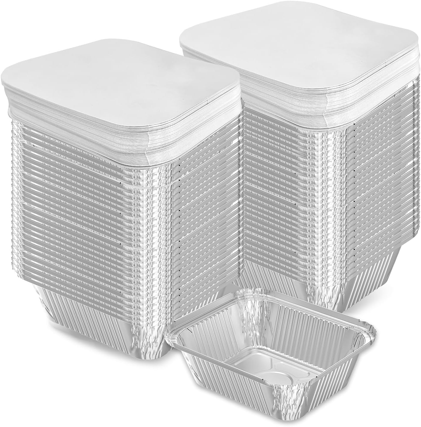 200 Pack Disposable Aluminum Foil Pans for Meal Prep & Catering