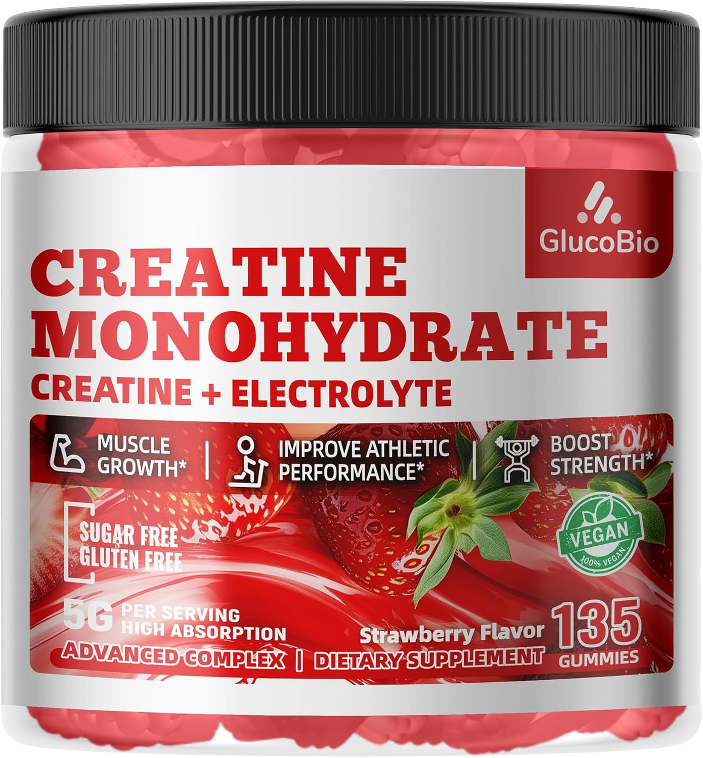 Creatine Monohydrate Gummies for Energy & Muscle Growth Support