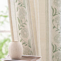 Winslow Linen Curtains 63 in - Embroidered Sage Floral Panels