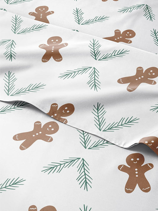 Twin Christmas Gingerbread Cookie Sheet Set for Holiday Comfort