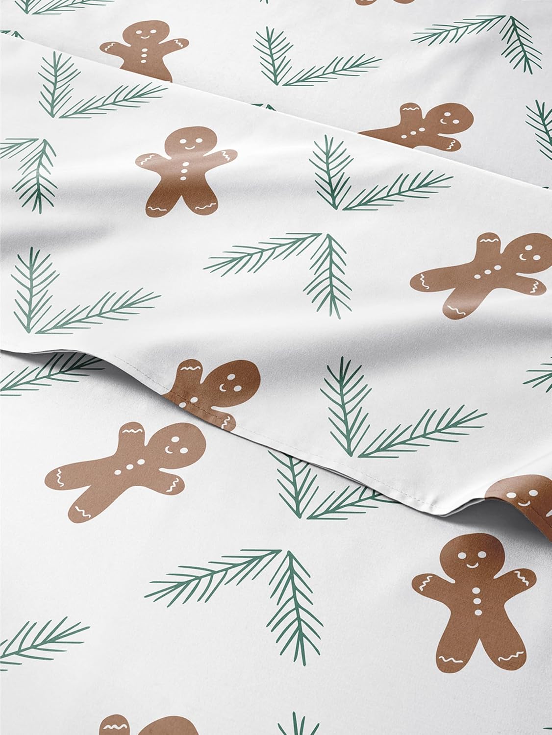 Split King Christmas Gingerbread Cookie Sheet Set for Holidays