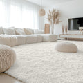 OLANLY 9x12 Machine Washable Area Rug - Soft Fluffy Shaggy Ivory