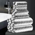 8 Piece Bathroom Towel Set Dark Grey - Oversized 600GSM Soft Towels