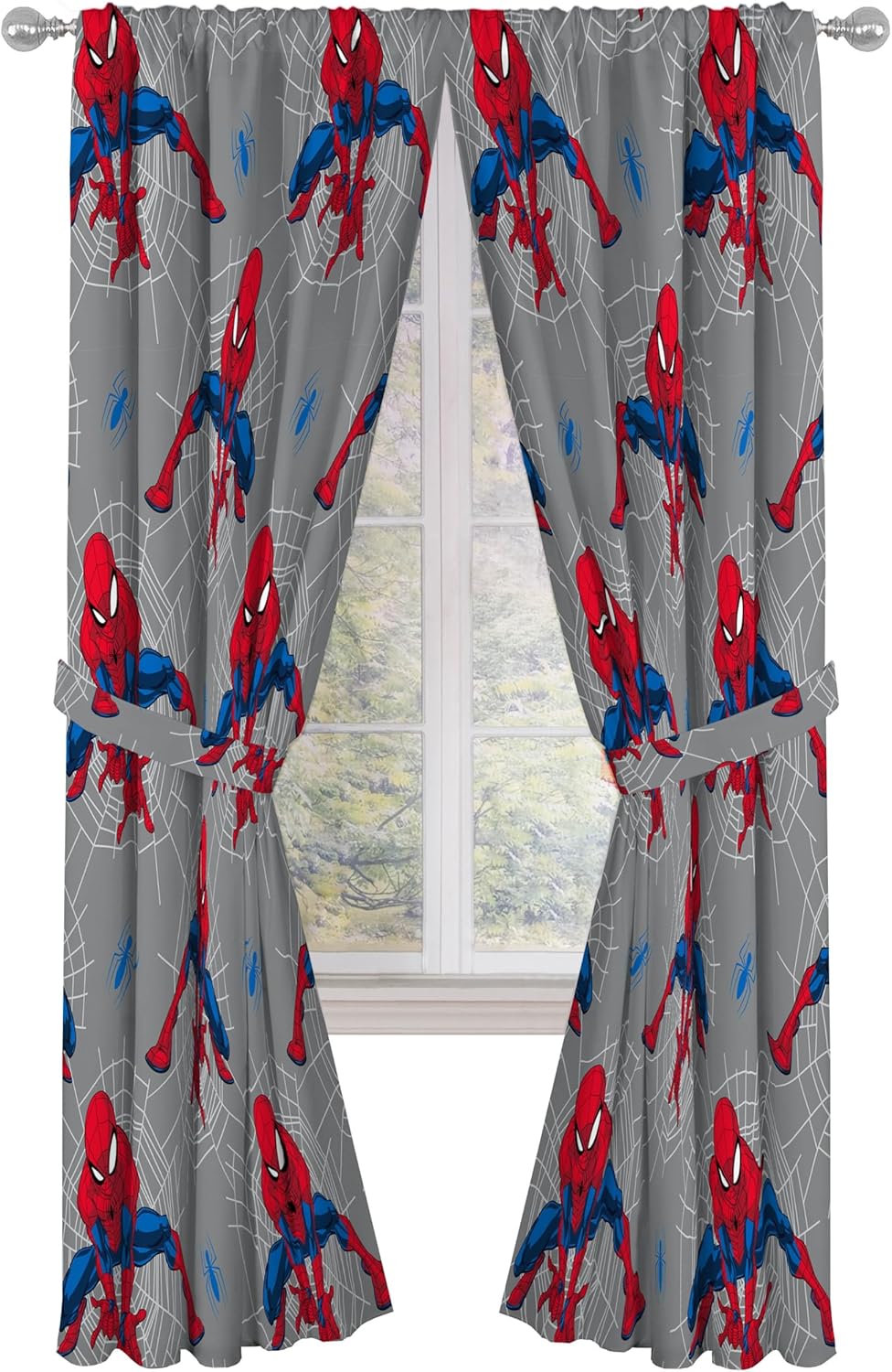 Spider-Man Black Out Window Curtains for Kids Bedroom Set