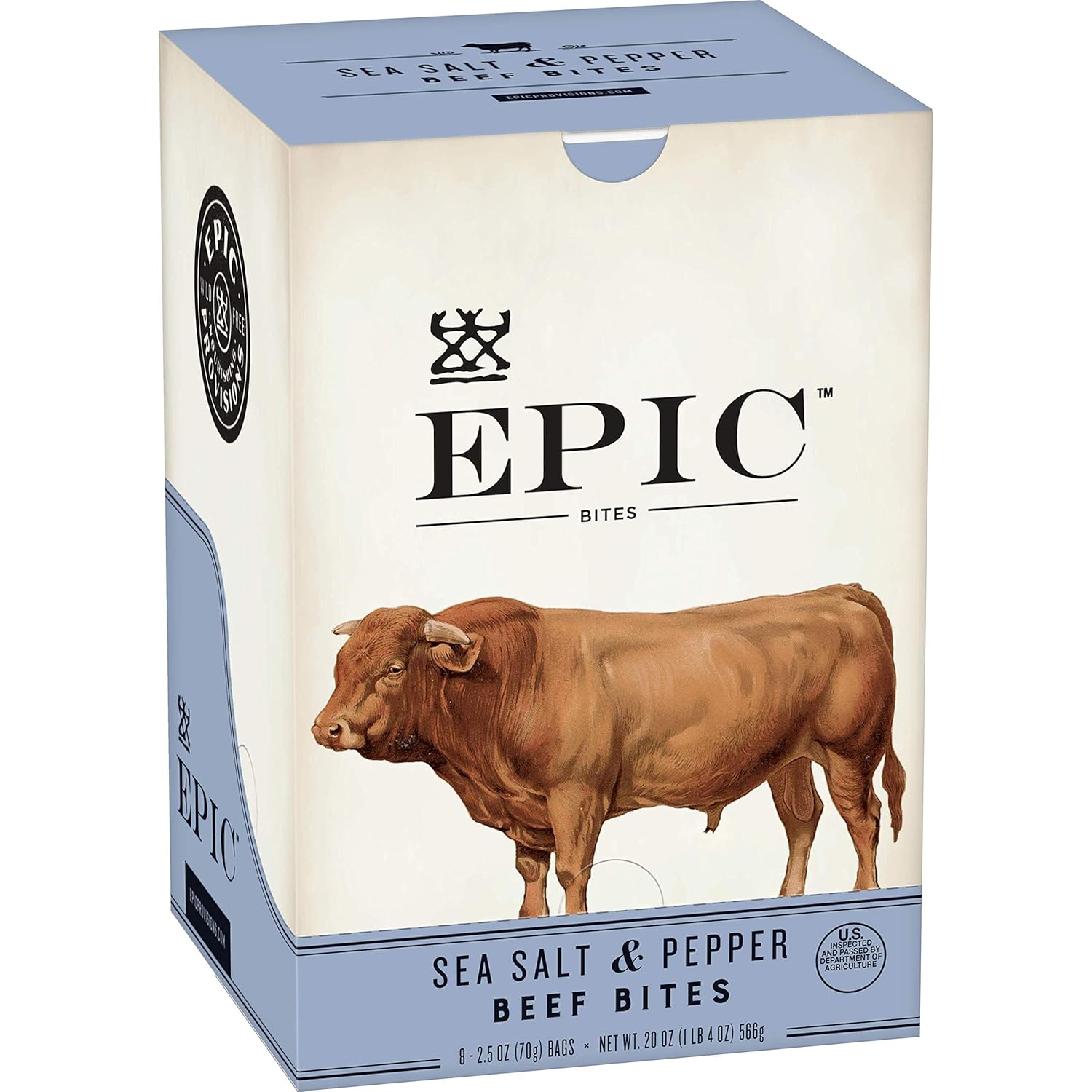 EPIC Beef Sea Salt Pepper Bites - Keto Friendly Protein Snack