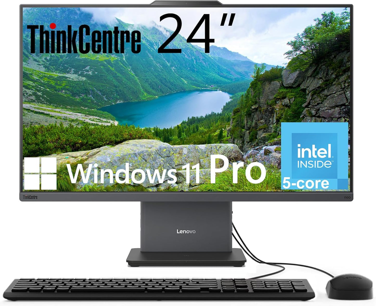 Lenovo ThinkCentre All-in-One Desktop with 24in FHD Display