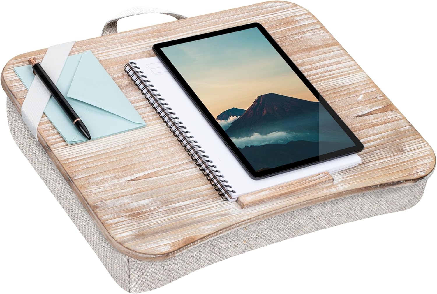 Spacious LapGear Lap Desk - White Wash - Fits up to 17.3 Laptops!