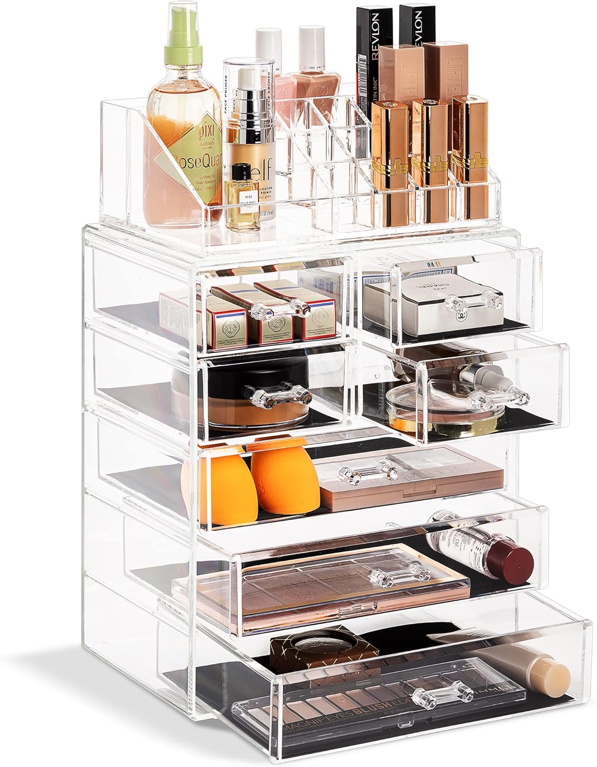 Acrylic Makeup Organizer Set with 7 Drawers for Beauty Essentials