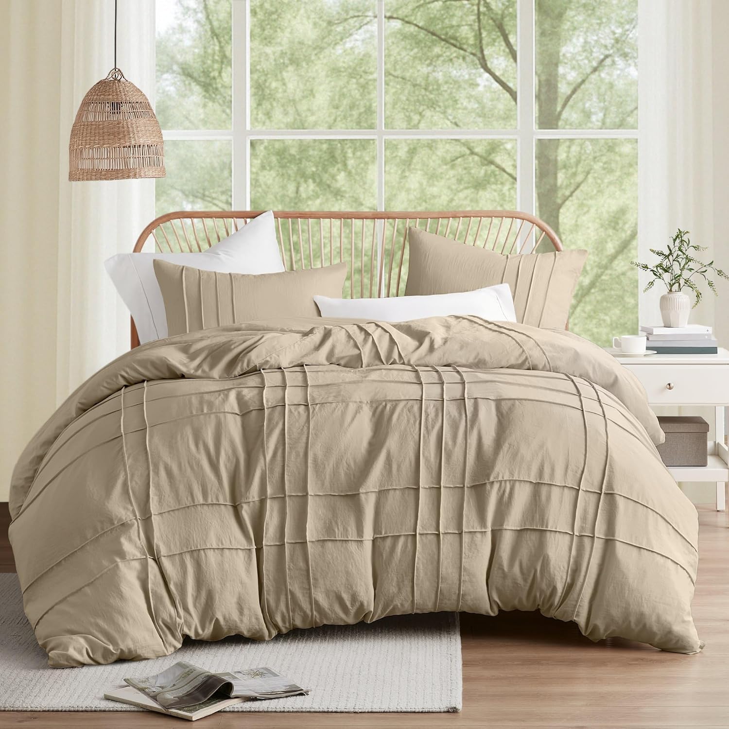 Comfort Spaces Khaki Cal King Duvet Cover Set for Cozy Sleep
