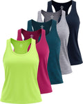 Women's Racerback Tank Top 5 Pack - Moisture-Wicking Active Tanks