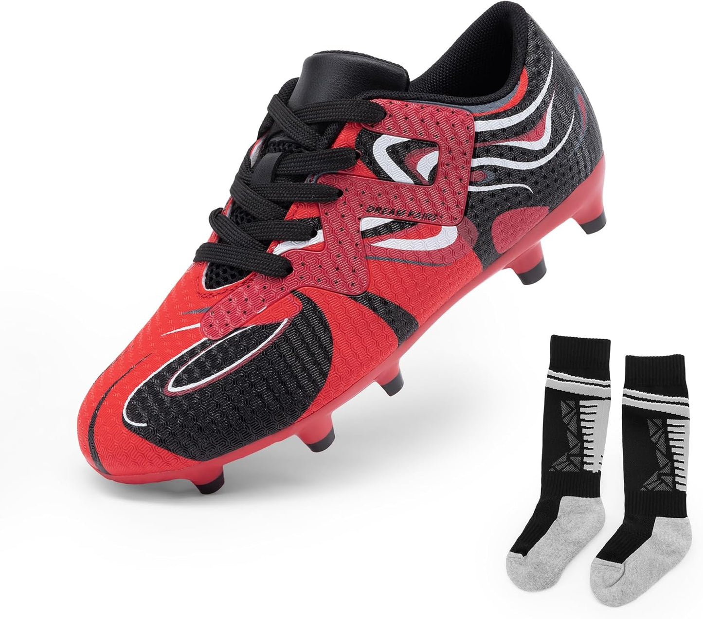 DREAM PAIRS Youth Soccer Cleats with Socks for Kids Play