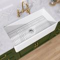 TUKTUK White Farmhouse Sink 36 in Fireclay Single Bowl - Deep Capacity