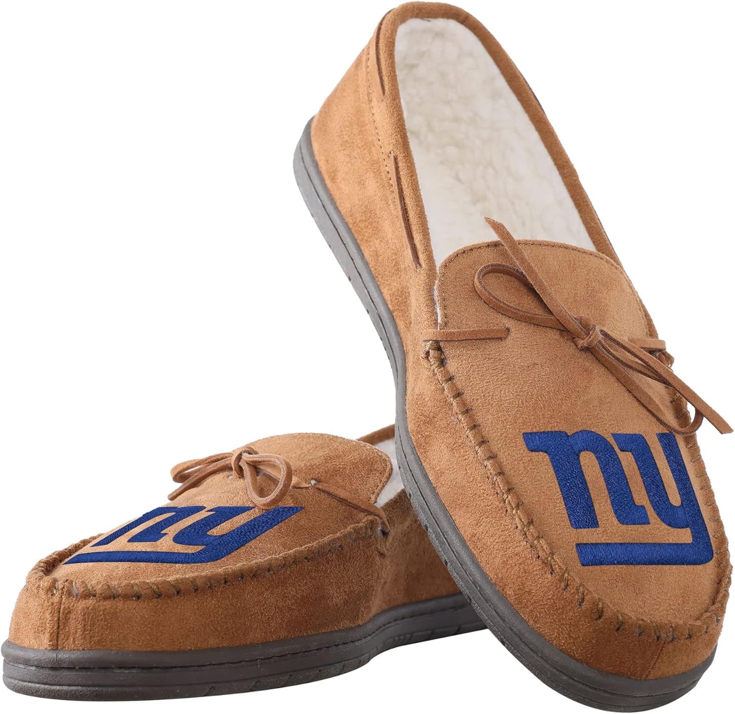 FOCO Men's NFL Football Team Logo Moccasin Slippers for Comfort