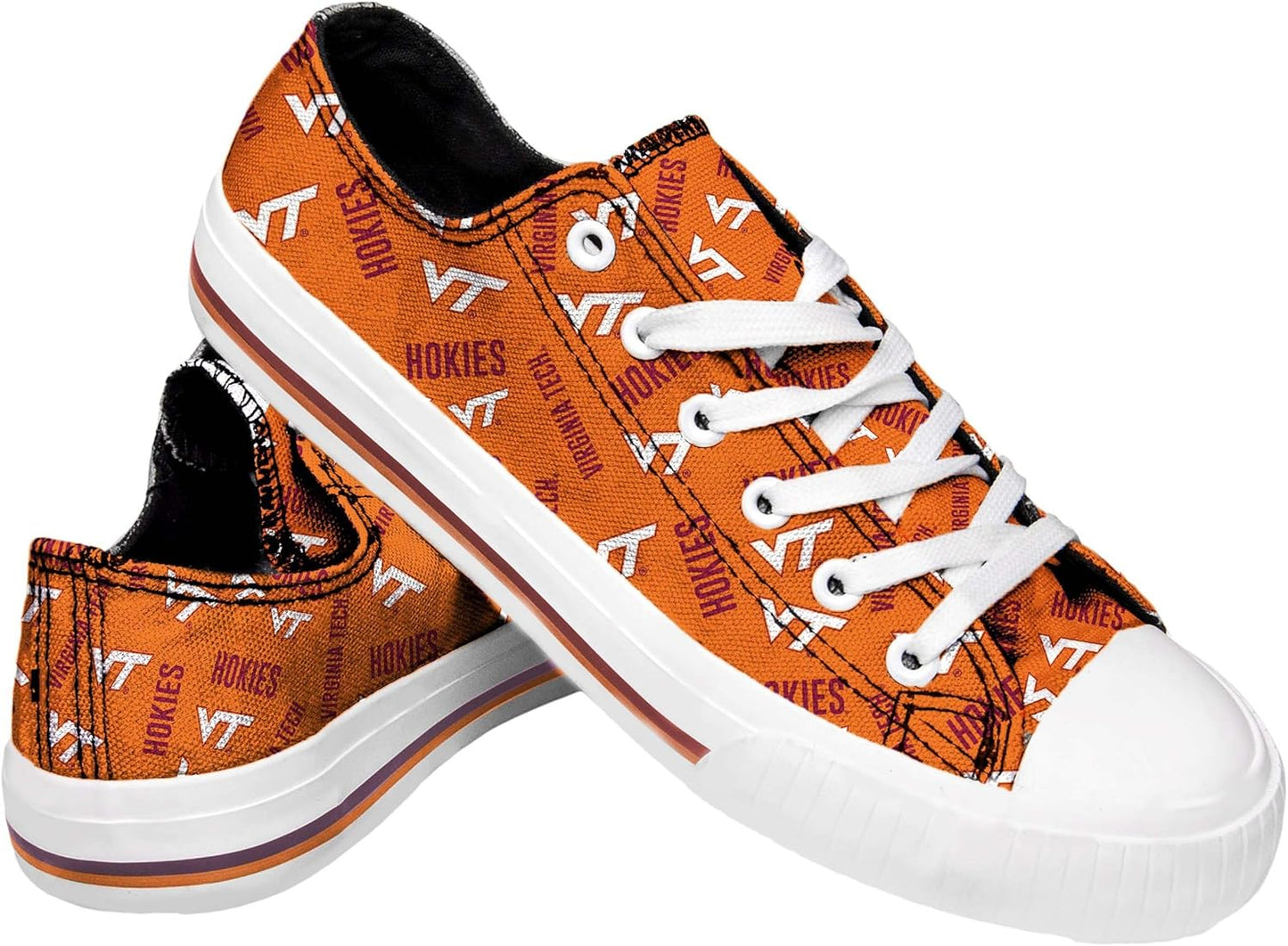 FOCO Women's NCAA College Team Logo Low Top Canvas Sneakers