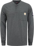 BOCOMAL FR Shirts Flame Resistant Henley 5.5oz Cotton - Cat2 Safety