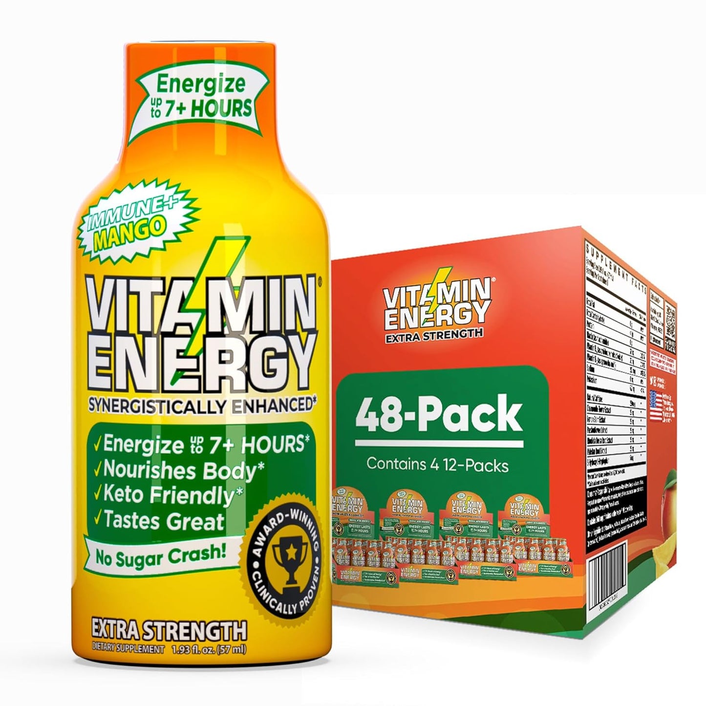 Vitamin Energy Immune+ Extra Strength Energy Shot for Focus