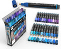 TOOLI-ART 22 Acrylic Paint Markers Pro Color Series - Blues