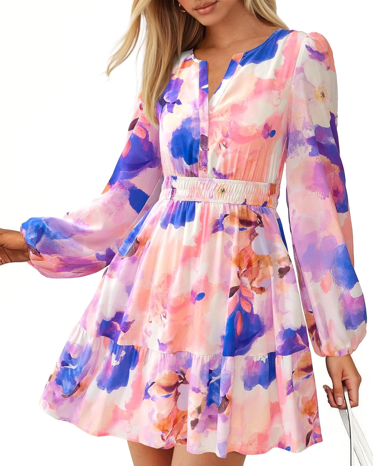 BTFBM Fall Dresses for Women - Long Sleeve Mini Wedding Guest