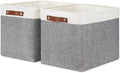 Large Fabric Storage Baskets 2-Pack - Tall Foldable Canvas Bins