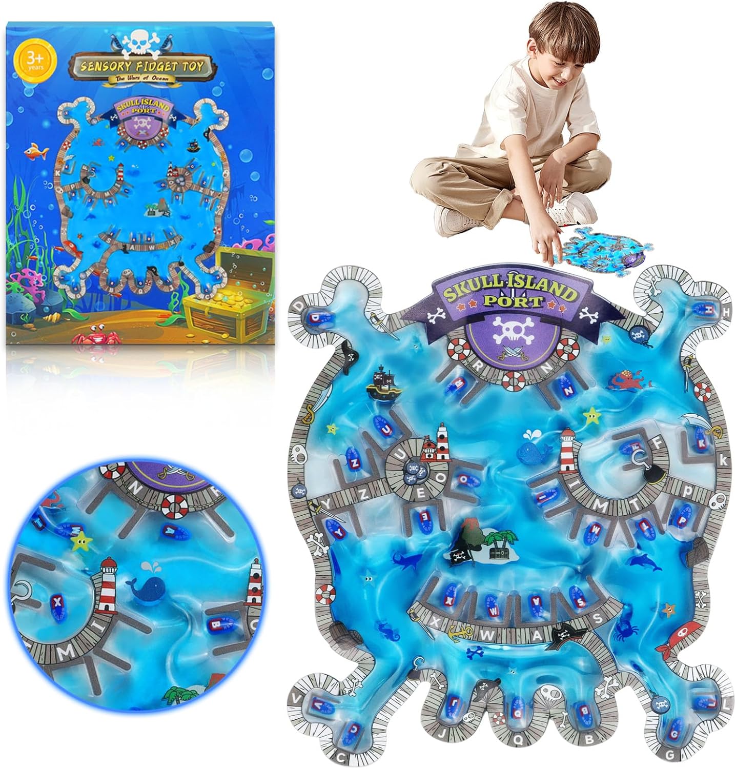 Sensory Pirate Fidget Toy for Autism Kids, Stress Relief Aid, QETRABONE