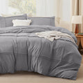 Bedsure Grid Boho Duvet Cover King Size - Tufted Shabby Chic Bedding