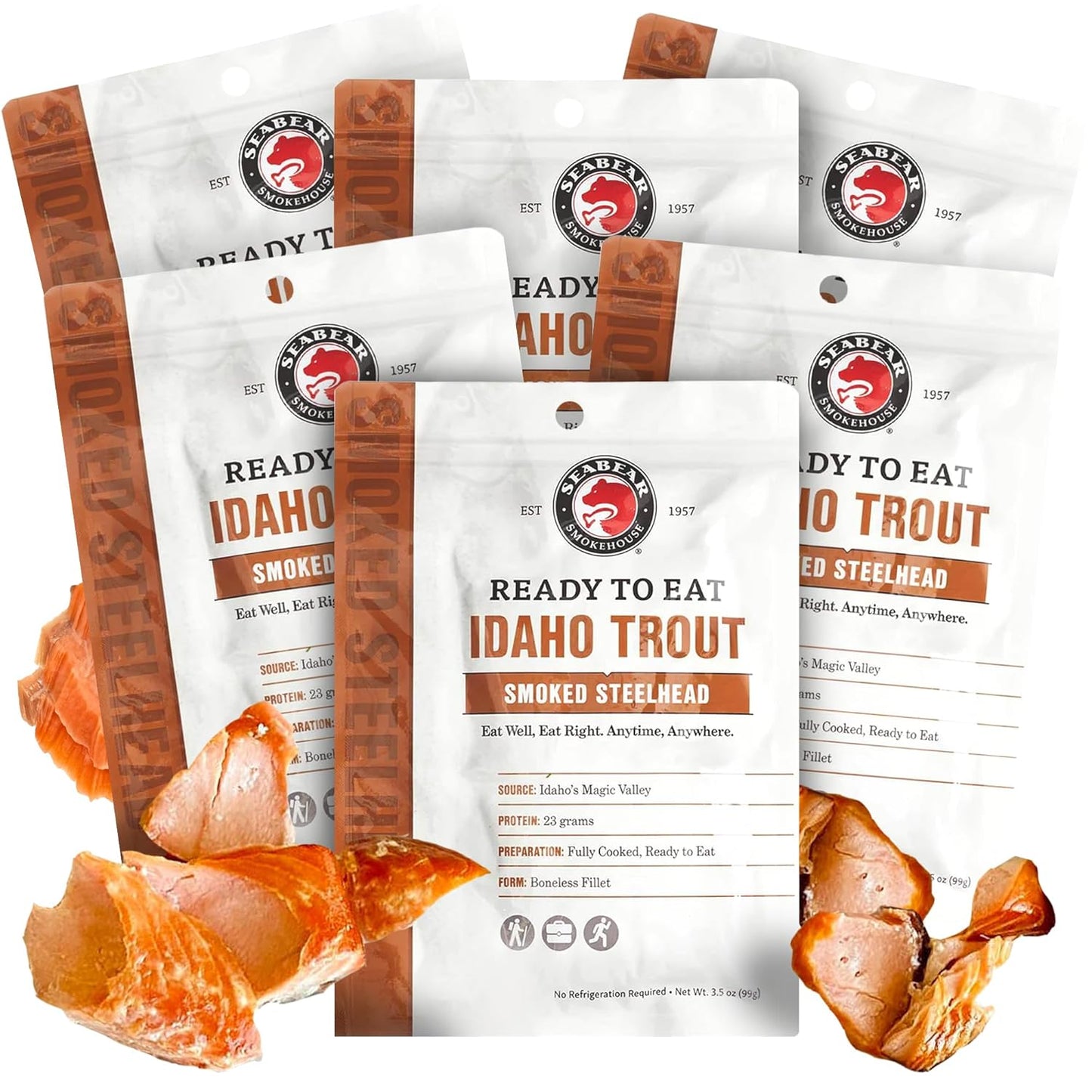 SeaBear Ready to Eat Idaho Trout Fillet 6-Pack for Gourmet Meals