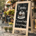 20 x 40 in Wooden Sandwich Board Sign - Double-Sided Chalk A-Frame