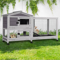 Rabbit Hutch Indoor with Chew-Proof Ramp - 62in 2-Story Hutch