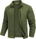 Men's Fleece Jacket Full Zip Raglan Sleeve - Lightweight Warm Layer