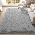 ISEAU 5x8 Area Rug Grey - Soft Shaggy Machine Washable Carpet