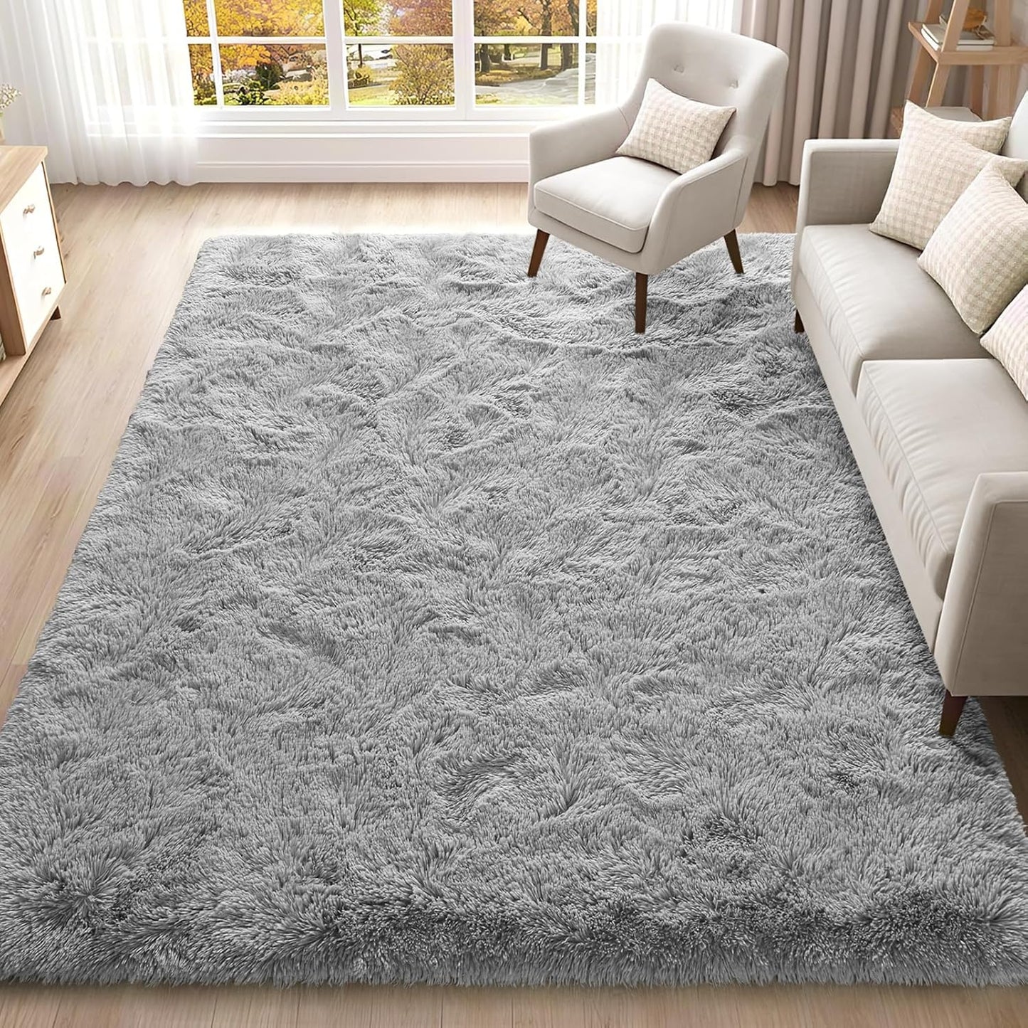 ISEAU 5x8 Area Rug: Soft Shaggy Carpet for Cozy Spaces