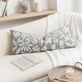 Grey Velvet Decorative Long Lumbar Pillow Cover 14x36 - Soft Light