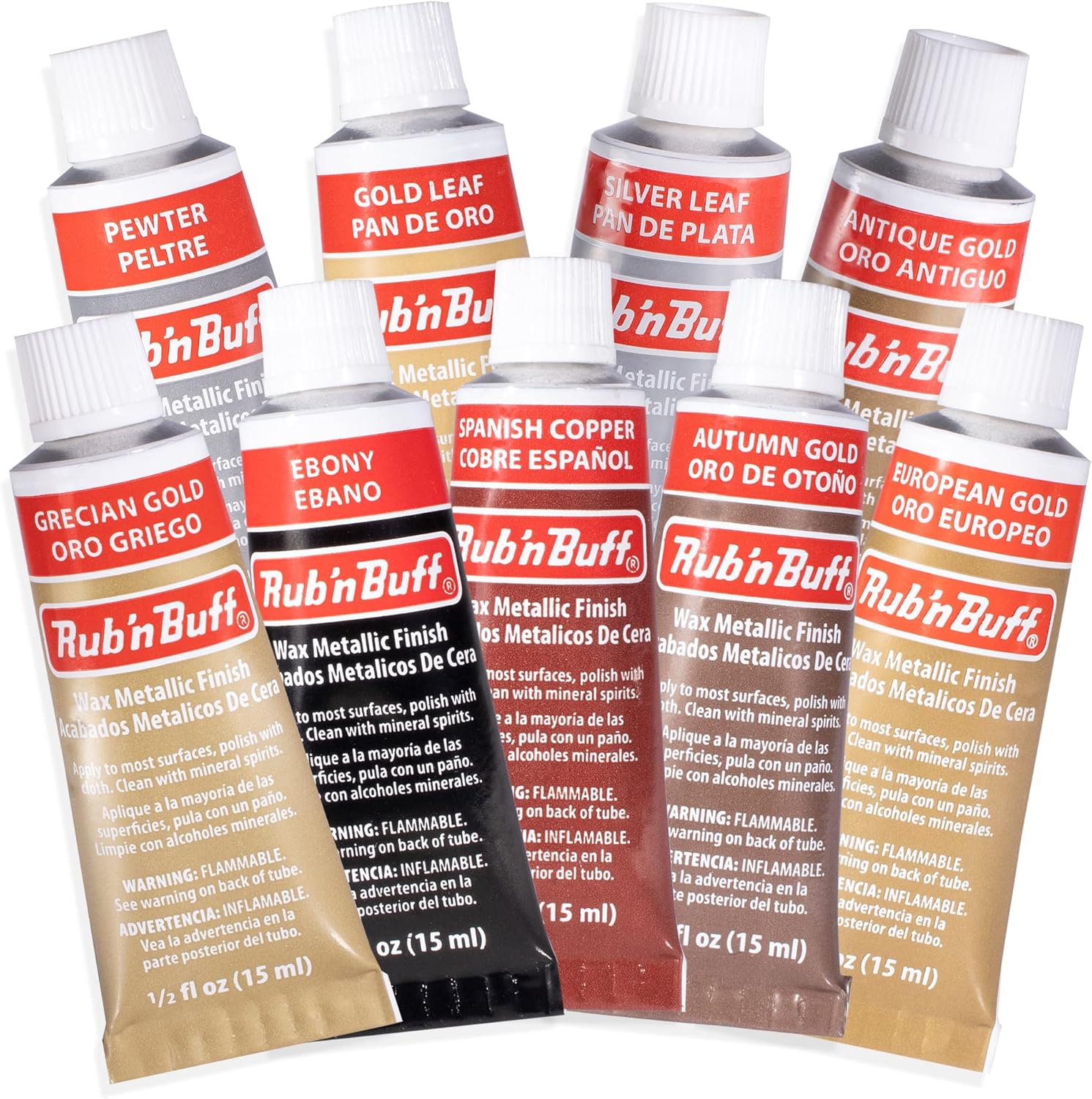 Rub n Buff Wax Metallic Finish 9 Color Kit for Crafting