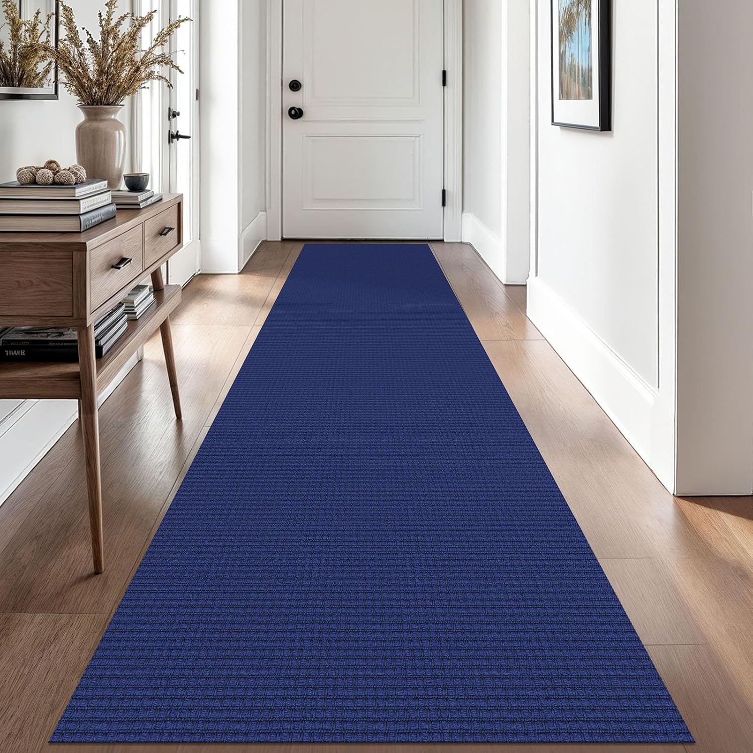 Woven Runner Rug 2.6x10 Ft Non Slip for Hallways and Kitchens