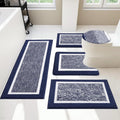 Pauwer Bathroom Rugs Set 5 Piece - Plush Absorbent Microfiber Bath