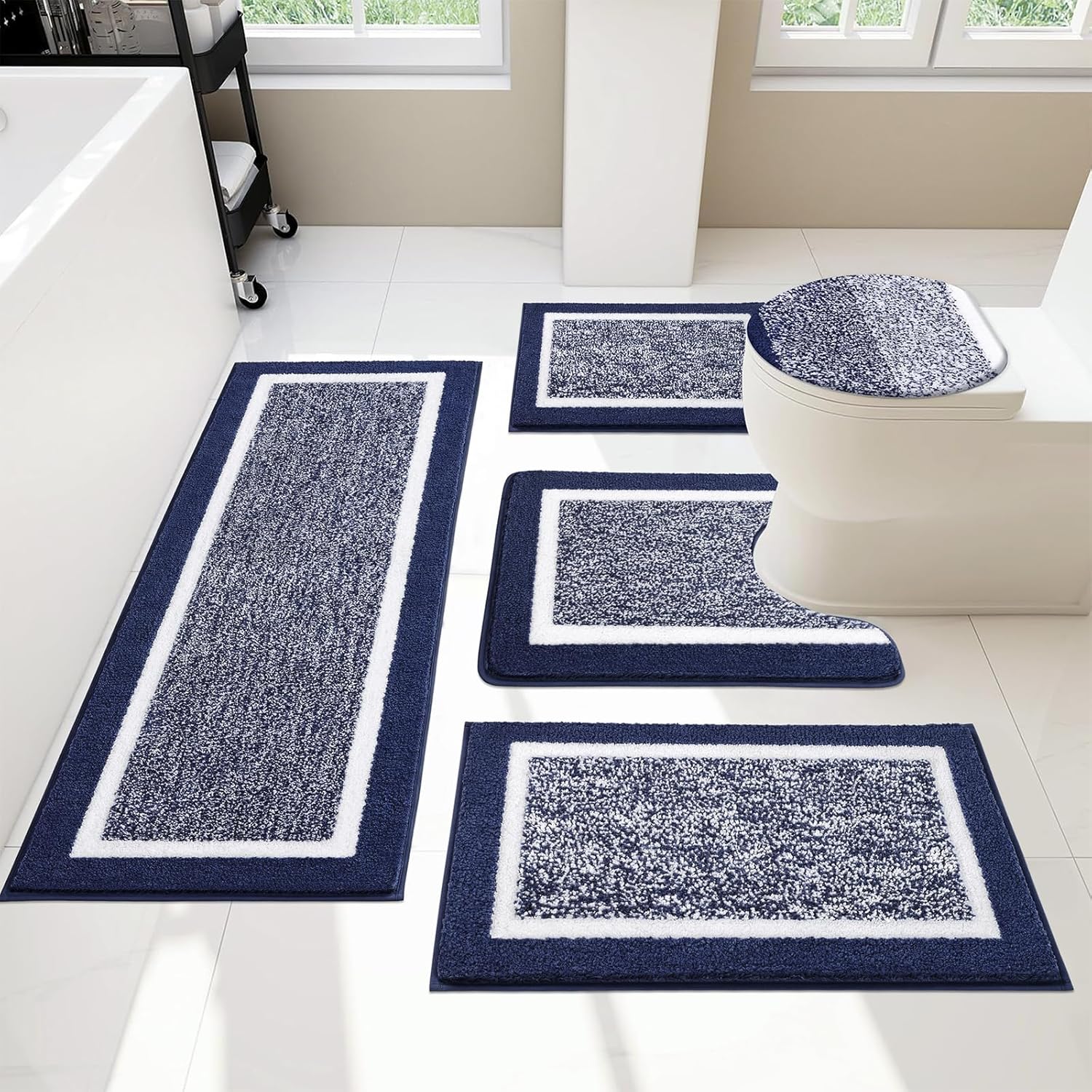 Plush Microfiber Bathroom Rugs Set for Ultimate Comfort