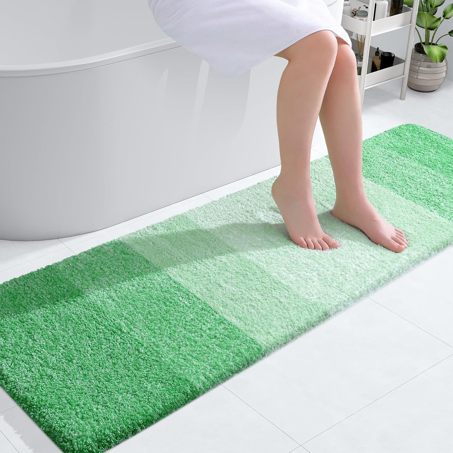 OLANLY Bathroom Runner Rugs 59x17 for Soft and Quick Drying