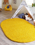 Unique Loom Solid Shag Area Rug (3 ft 3 in x 5 ft 3 in Oval) - Tuscan