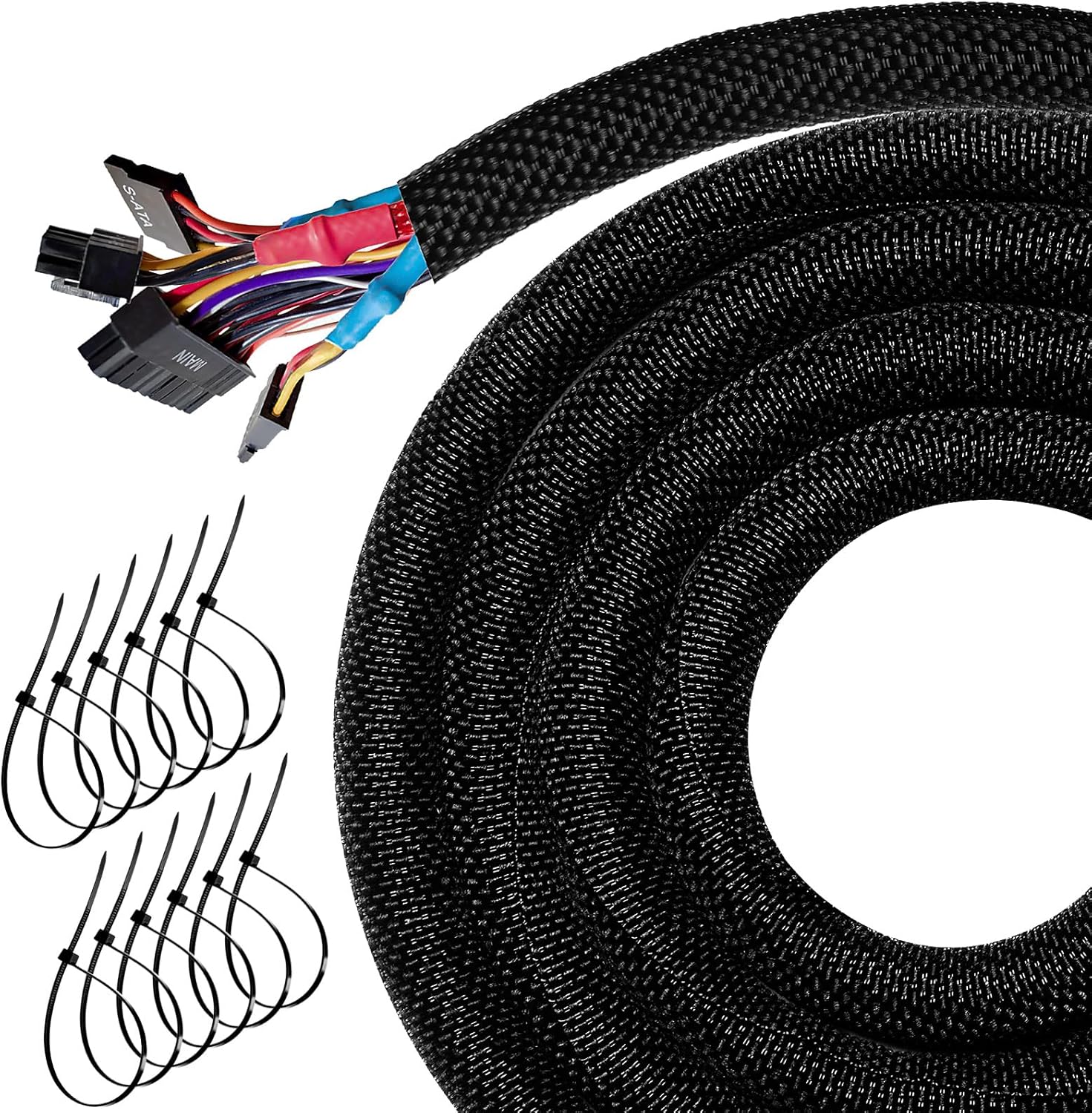 Cable Sleeve Split-Sleeving 30ft for Effective Wire Management