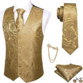 Men's Paisley Jacquard Suit Vest 5PCS Set - Versatile Formal Wear
