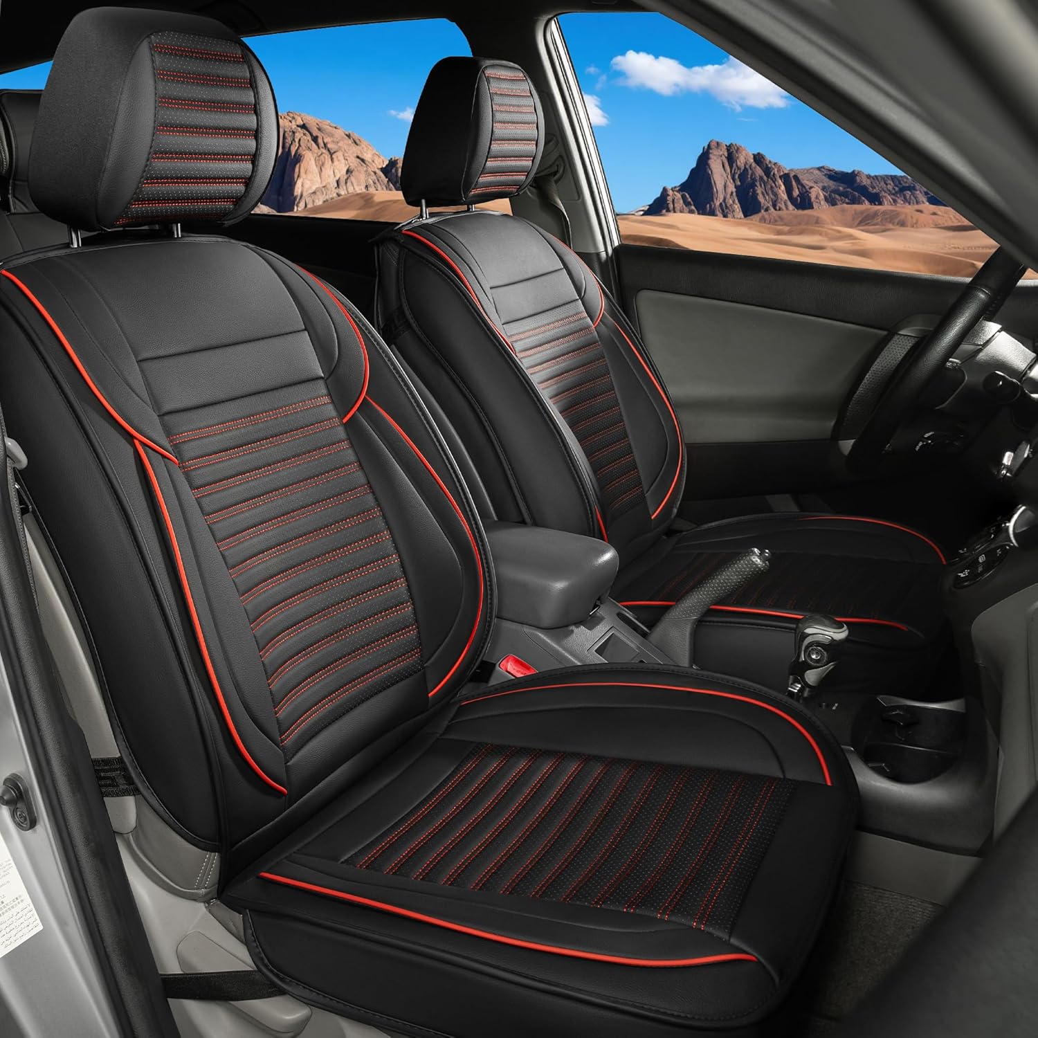 LINGVIDO Car Seat Covers - Stylish, Waterproof Faux Leather Design