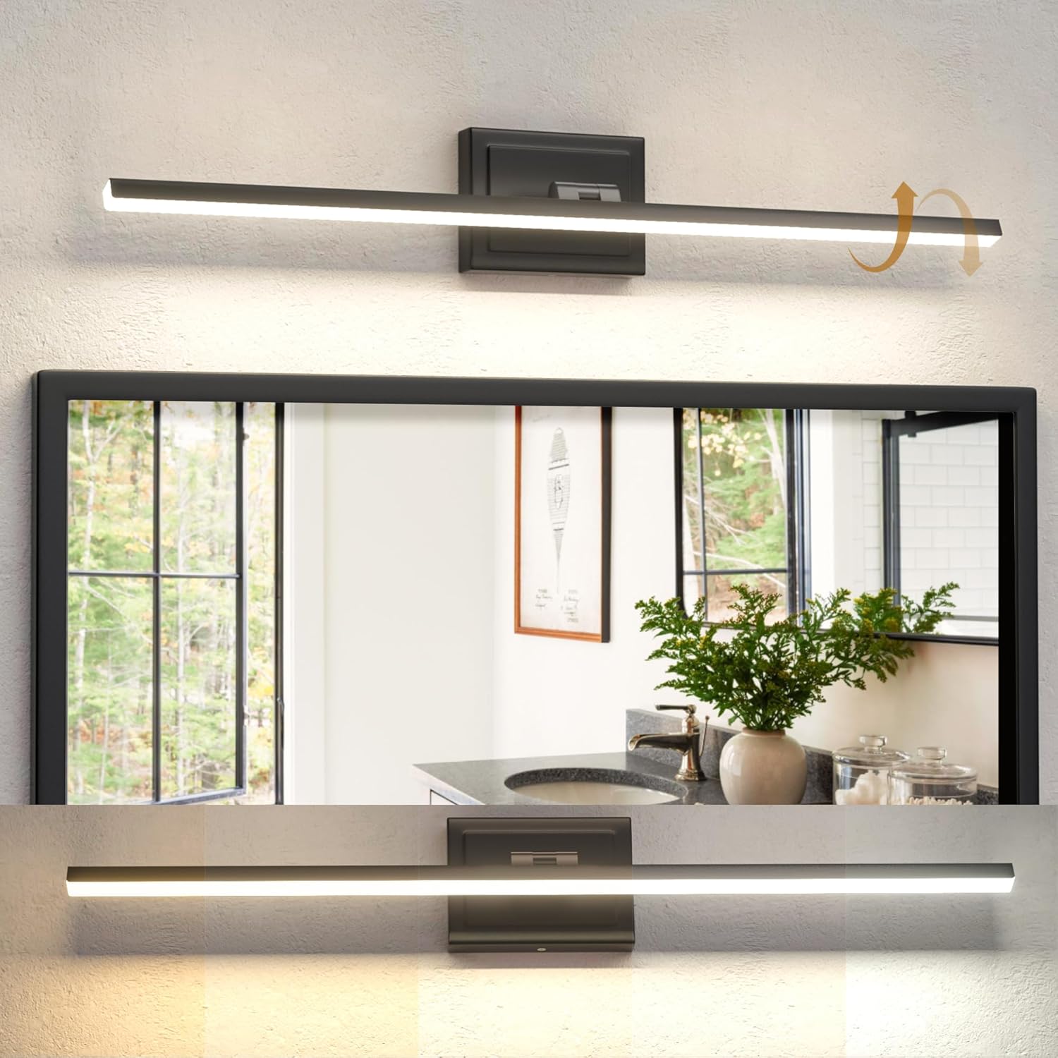 Modern Bathroom Light Fixture with Dimmable LED and 5 CCT Options