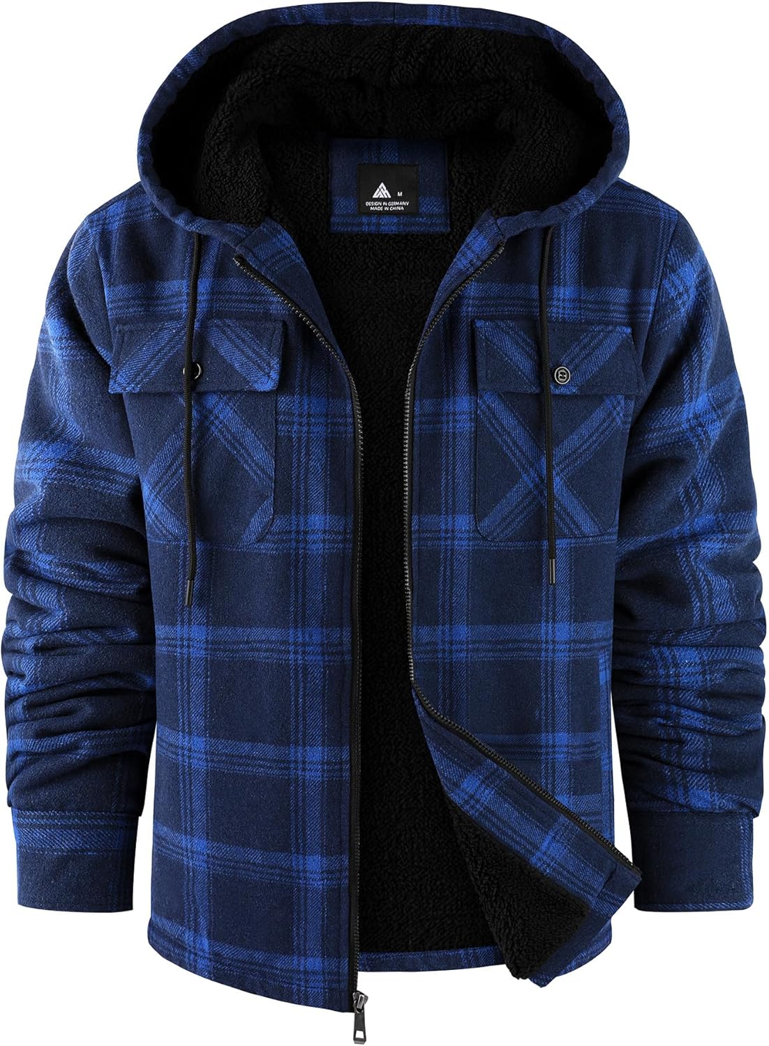 SCODI Men's Flannel Jacket with Sherpa Lining for Winter Wear