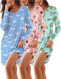 Women's Nightgowns 3 Pack Nightshirts - Comfortable Soft Sleepwear