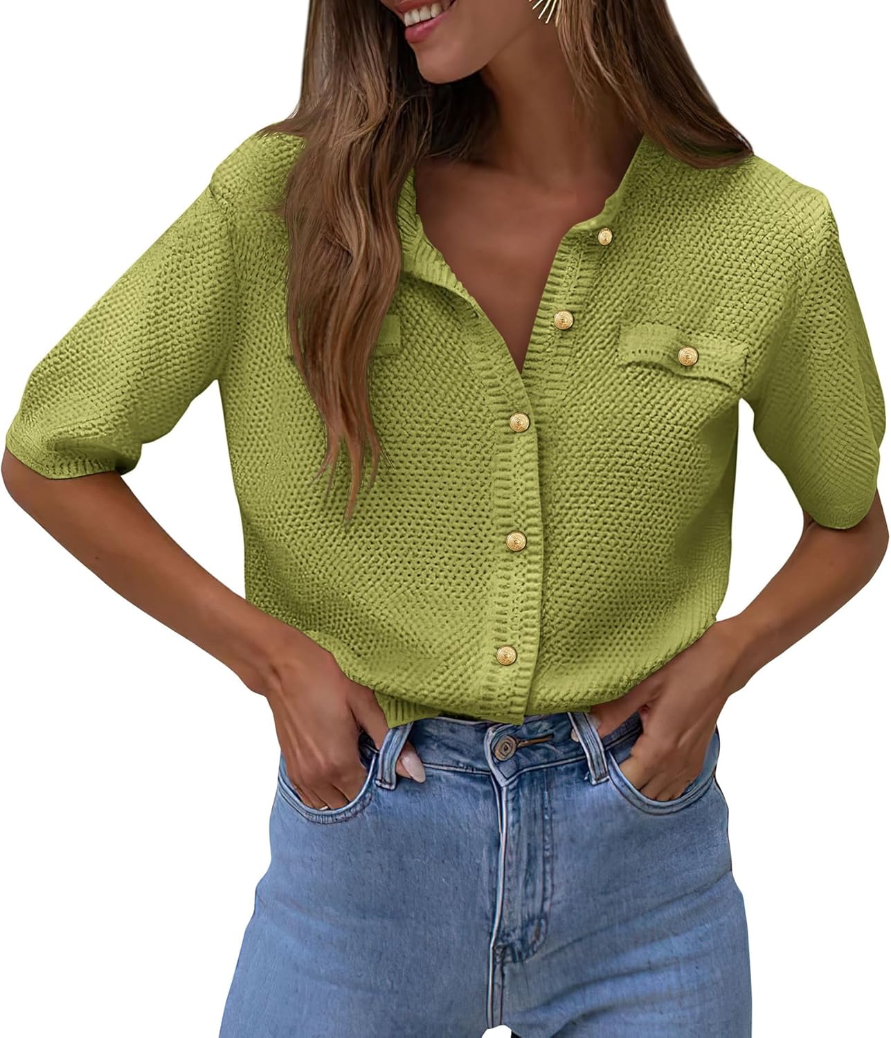 PRETTYGARDEN Women's Summer Button Down Shirts for Casual Style