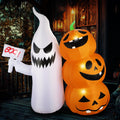 6Ft Halloween Inflatable Ghost Pumpkin Outdoor Decor - Bright LED