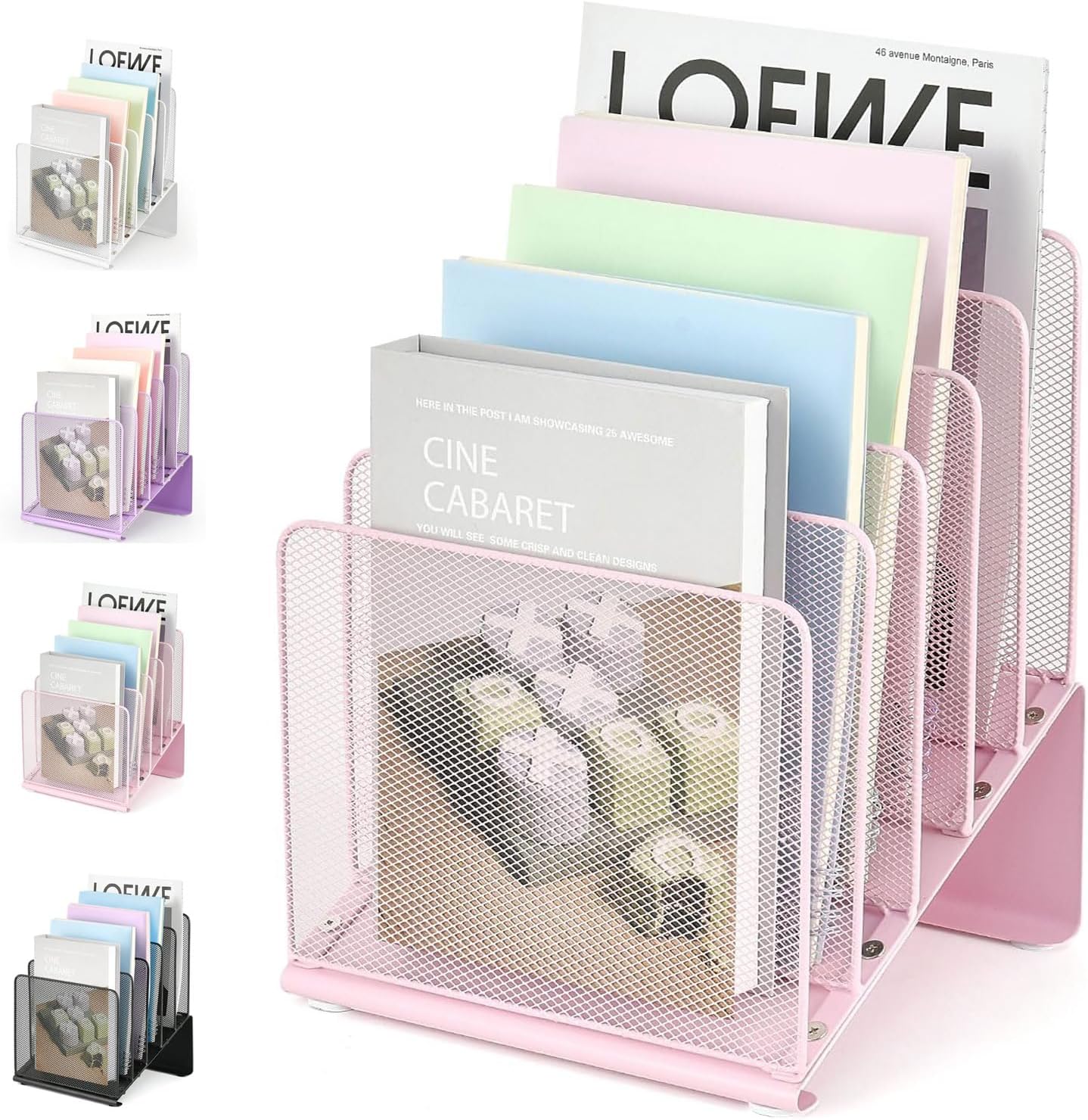 5-Section Pink File Organizer by LEKETREE